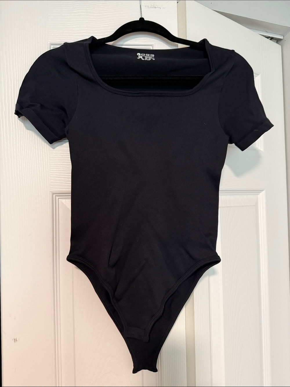 Black and cream Short-Sleeve One-Piece Bodysuit